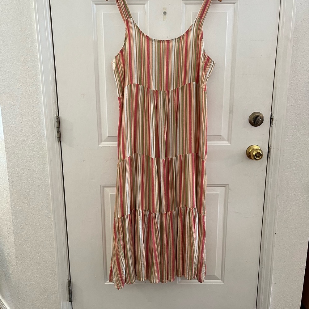 Linda Anderson Woman's Summer Sweetness Strip Tiered Beach Vacation Dress Sz XL - Picture 7 of 7